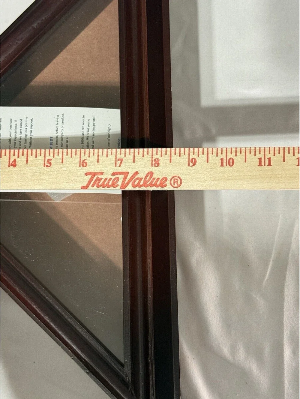 3'x5' American Flag Case Military Frame Triangle Display Dark Wood 17.25”x8.5”